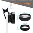 thumbnail image 4 of Transemion Lens Wide Angle 0.45X Clip-on Universal Camera No Dark Corners Microscope Photographs Device Cell Phones Black 1Set, 4 of 6