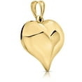 thumbnail image 3 of Art and Molly Real 14K Yellow Gold Large Puff Heart Pendant, 3 of 9