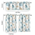 thumbnail image 6 of Kitchen Curtains 36 Inch Short - 3 Panel Set, Seashell Starfish Nautical Print, Rod Pocket Window Curtain for Tropical Beach Farmhouse, Sea Coral Cute Design, Easy Wash, 6 of 6