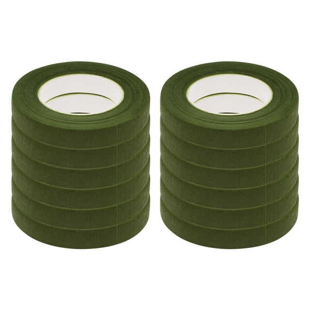 Uxcell 12 Rollos de Cintas Florales de 1/2 Pulgada 30 Yards Cinta Adhesiva Impermeable para Envolver Ramo de Flores, Verde Helecho