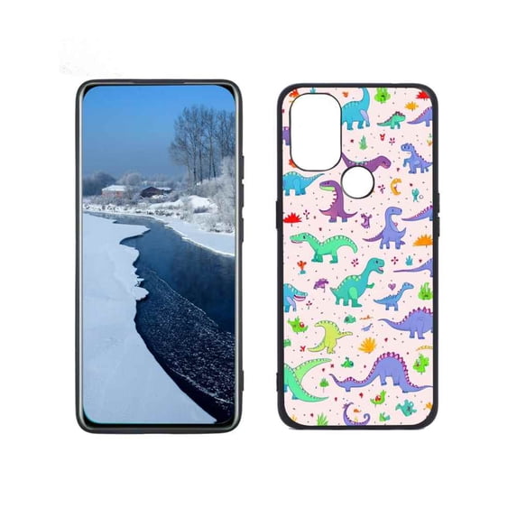 Compatible with OnePlus Nord N10 Phone Case, Cute-Dinosaur-T-Rex-Dino46 Case Men Women, Flexible Silicone Shockproof Case for OnePlus Nord N10