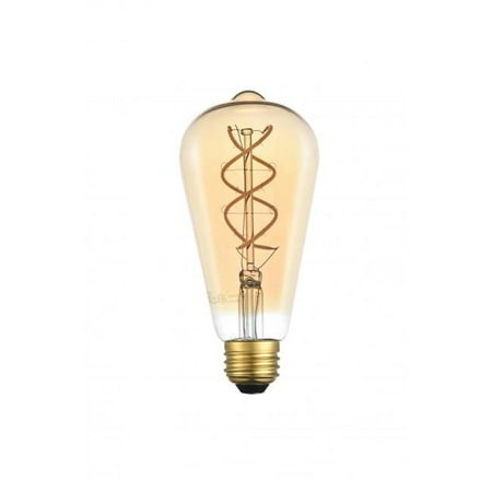 

2000K LED Decorative Helix Vertical Nostalgic Filament 6 watts 300 Lumens Amber Tint ST18 Light Bulb - Pack of 6
