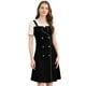thumbnail image 1 of Vestido De Verano De Gasa En Contraste Con Decoración De Botones Para Mujer Negro S, 1 of 6