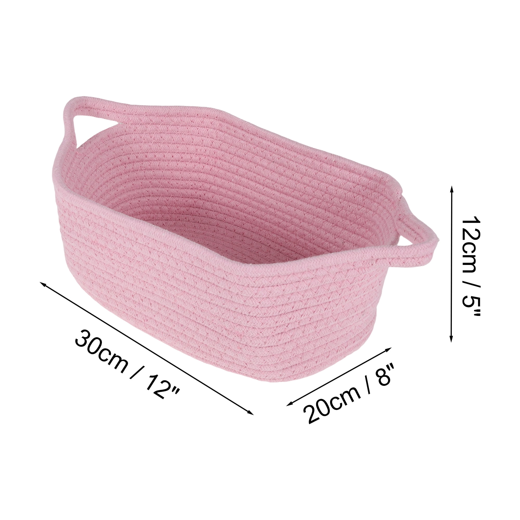 Unique Bargains Woven Empty Gift Decorative Basket with Gift Bag and Ribbon Pink