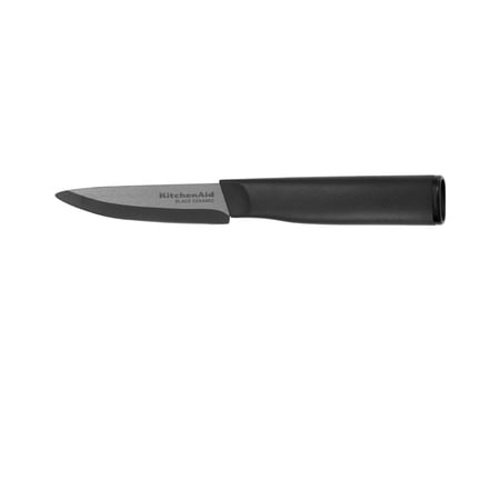 Kitchenaid Classic Ceramic Paring Knife with endcap and Blade Cover  3.5-inch  Black