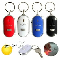 GJX 4 Pc Key Finder Locator Anti Lost Keys Keychain Tracker Whistle Sound LED Light