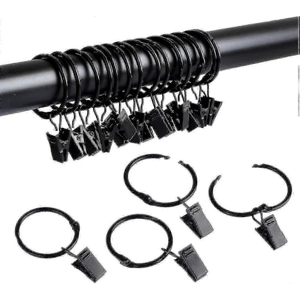 2026 Metal Openable Curtain Rings With Clips, 1.22 Inch Interior Diameter, Fits f26