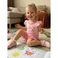 thumbnail image 4 of BemeyourBBs Toddler Baby Girl Little Sister Big Sister Matching Outfit 2 Piece Baby Girl Summer Clothes Cute Bow Flying Sleeve T-shirts and Ruffle Shorts Set, 4 of 9