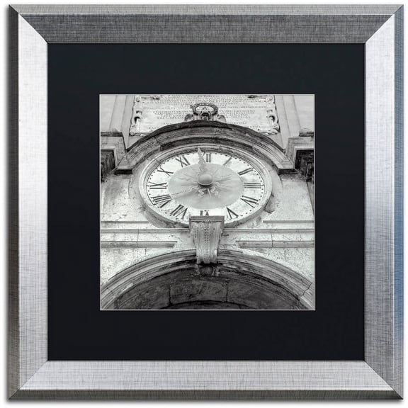 Trademark Fine Art "Il Grande Ororlogio I" Canvas Art by Alan Blaustein, Black Matte, Silver Frame