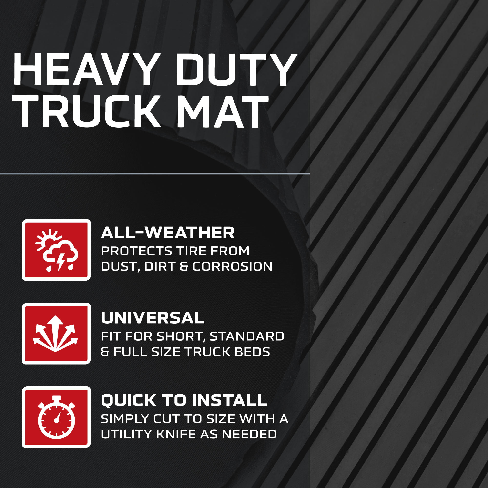 Rubber Floor Mat, 2-Color Cat® Logo - Cat® Work Truck - Tool Boxes