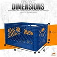 thumbnail image 3 of Juggernaut Storage: Milk Crate 3pk - 24 Qt, Blue - Multi-Purpose Storage Solution, Stackable Organization, Heavy-Duty Plastic Bins, Built-In Handles, 3 of 12