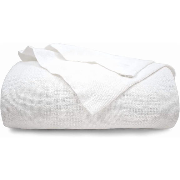 Health 100% Cotton Twin XL Blanket 66" x 90" - Soft, Lightweight and Breathable Blanket for Hospital, Medical, Home Care, Twin Bed & College Dorm