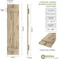 thumbnail image 2 of Ekena Millwork 11"W x 28"H Rustic Two Board Joined Board-n-Batten Pecky Cypress Faux Wood Shutters (Per Pair), Primed Tan, 2 of 12