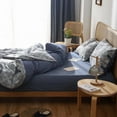 thumbnail image 3 of Nvzi Juego de sábanas, juego de sábanas y fundas de almohada, juego de cama individual, ropa de cama de hotel, decoración del hogar (azul), 3 of 4