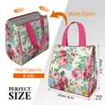 thumbnail image 3 of Pioneer Flower Floral Print Pattern Insulated Lunch Bag for Women & Adults,Large Portable Soft Cooler Lunch Bag,Thermal Food Storage Tote with Pearl Cotton,8.66L,8.75x5.75x9.5 Inch, 3 of 6