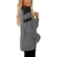 thumbnail image 6 of TEMOFON Womens Sweatshirts V Neck Color Block Fall Clothes Long Sleeve Shirts for Women T Shirts Tops Pullover Tunic Tops Lightgray Tops, 6 of 8