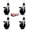 thumbnail image 2 of 5 Inch Soft Rubber Swivel 1-7/8 Inch Expanding Stem Caster Set with Brake SCC, 2 of 2