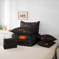 thumbnail image 5 of Homewish Futuristic Abstract Teens Bedding Comforter Set 7 Pieces, Orange Stereoscopic Square Full Bedding Set, Modern Fashion Style Reversible Fitted Sheet Flat Sheet, Luxury Bedroom Decor, 5 of 7