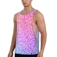 thumbnail image 2 of Gukieu Colorful Glitters Print Men's Quick Dry Fitness Vest, Round Neck Sleeveless Fitness Bodybuilding Top-X-Large, 2 of 7