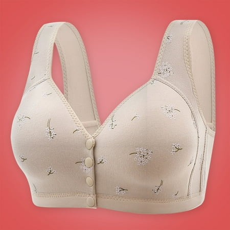 Ukumplol Womens Wireless Bras for Women No Underwire Womens Plus Size Underwear Sports Bras Beauty Back Full Coverage Easy Close Front Buckle Corset Bras for Women Front Closure Gray 4XL