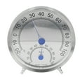 thumbnail image 2 of Round Thermometer Stainless Steel Waterproof Heat Resistant Thermometer Hygrometer for Outdoor with Holder, 2 of 14
