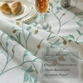 thumbnail image 3 of NAMZI Tablecloth for Dining Table Rustic Table Cover, Farmhouse Kitchen Table Cloth, Cotton Linen Fabric Small Rectangle Table Cloths for 8 to 10 Seats, Beige, Green Leaf, 55x102 Inch, 3 of 5
