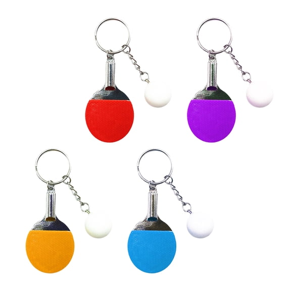 Raindrops  4 Pcs Wrist Lanyard Keychains Table Tennis Racket Pendant