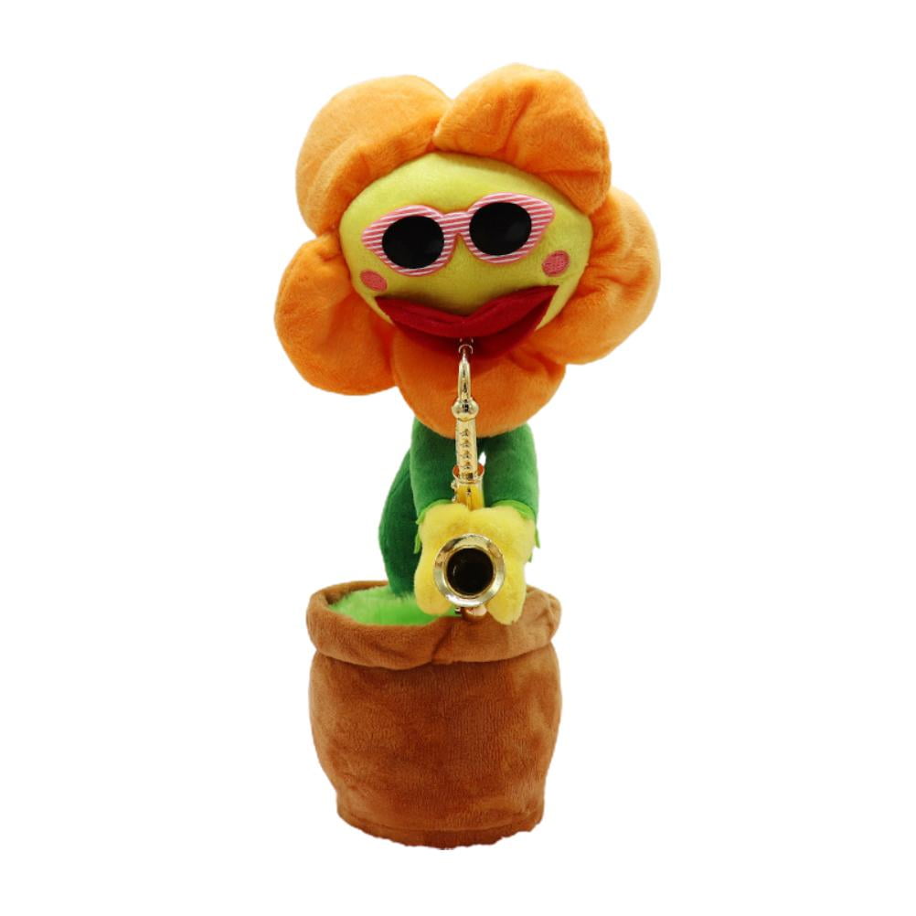 Sunflower with saxophone singing dancing electric plush toy gift 