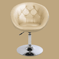 thumbnail image 4 of Impressions Vanity Antoinette Tufted Vanity Chair with 360 Degree Swivel (Champagne Gold Faux Leather), 4 of 5