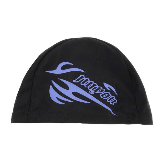 Gorro de natación de patrón de llama de nailon único 1 Pc Negro Azul