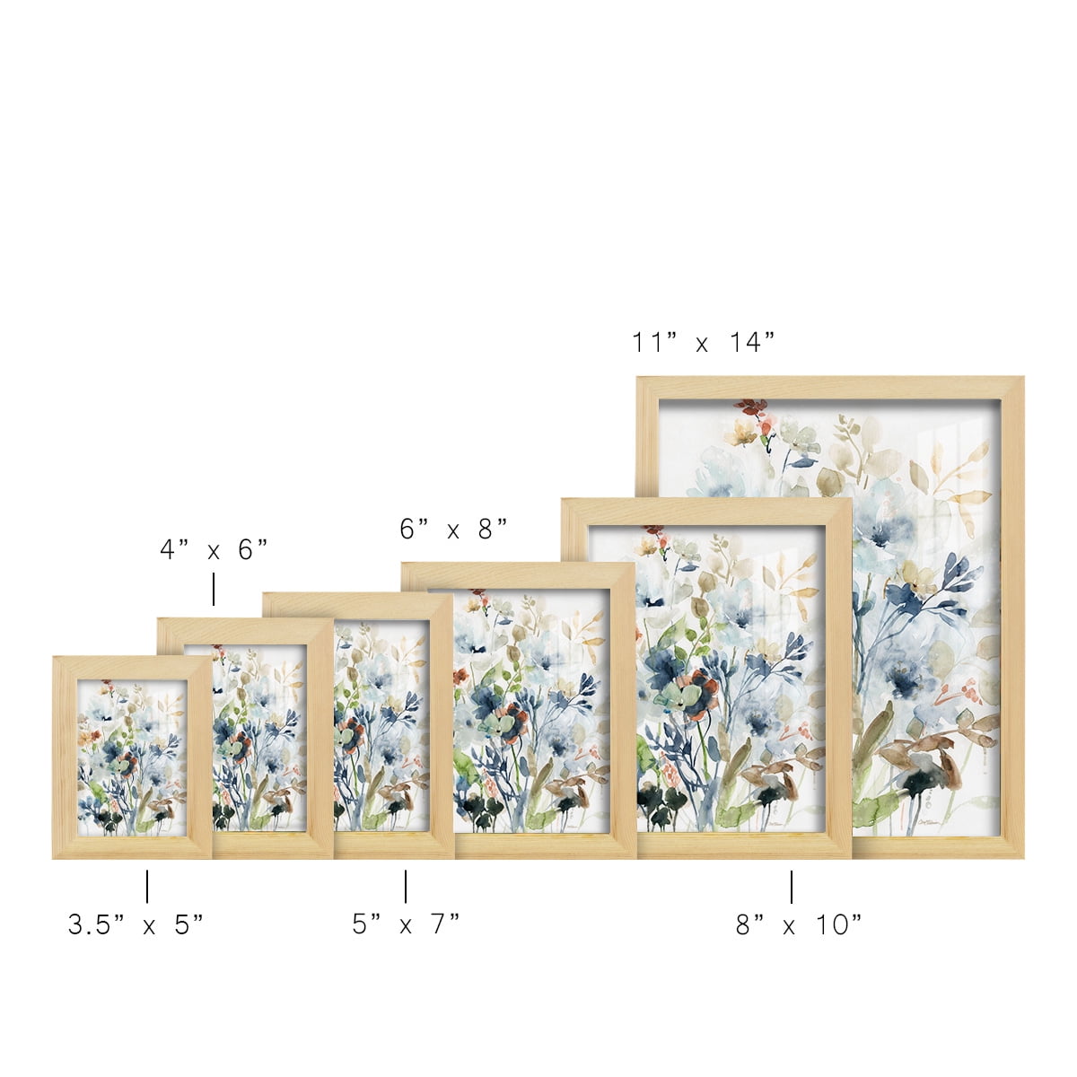 Holland Spring Mix -Framed Print w/glass-Natural Wood