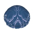 thumbnail image 1 of YFYANG Women's Double Waterproof Shower Cap, Blue-Violet Line Art Reusable Hair Cap for All Hair Styles and Head Sizes, 1 of 9