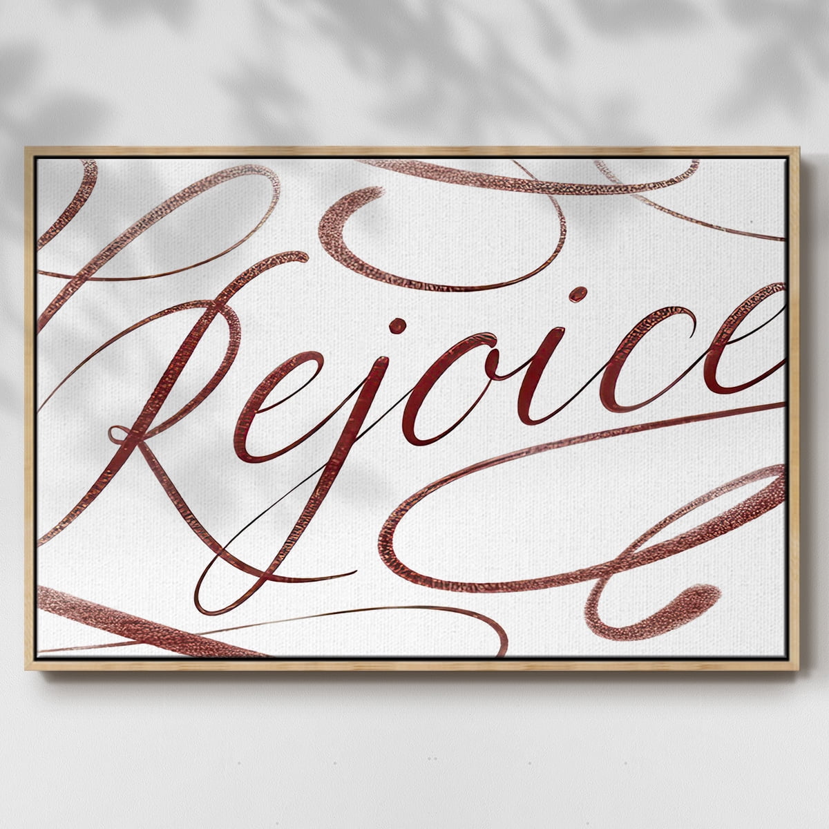 Rejoice - Framed Gallery Wrapped Holiday Canvas - 25 x 37 - Natural Wood Frame