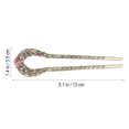 thumbnail image 5 of Pasador de pelo de doble punta en forma de U, moño de cristal, accesorio de peinado para mujeres y niñas (púrpura), 5 of 5