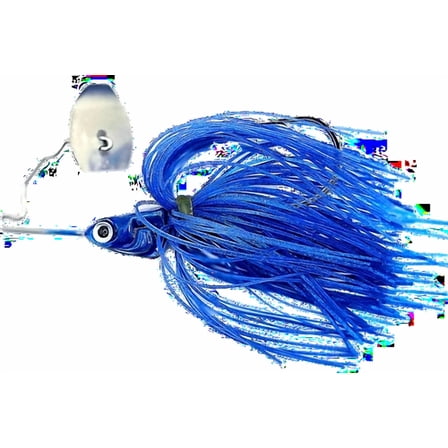 Bass Puzzle Double Take 1/2 oz Electric Blue Bladed Jig / Bladed Bait / Compact Weedless Frame for Hook-Up Efficiency / Tournament Bass Fishing Lure / Game Changer Baits