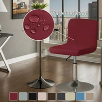 Armless Chair Slipcover, Stretch Jacquard Cross Legged Office Desk Chair Cover, Mid Back Wide Seat Accent Chair Protector Covers for Computer Task Vanity Chairs