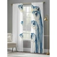 thumbnail image 4 of Blue Fish Sheer Curtains for Living Room Bedroom Coastal Ocean Animal Watercolor White Sheer Curtains 96 Inch Long 2 Panels Set Light Filtering Curtain Window Treatments Drapes for Dining Room, 4 of 6