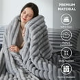thumbnail image 3 of Regency Heights King/Cal King Size Comforter Set, Fluffy Ribbed Plush Comforter Set, 3-Piece Bedding Set, Grey Ombre, 3 of 8