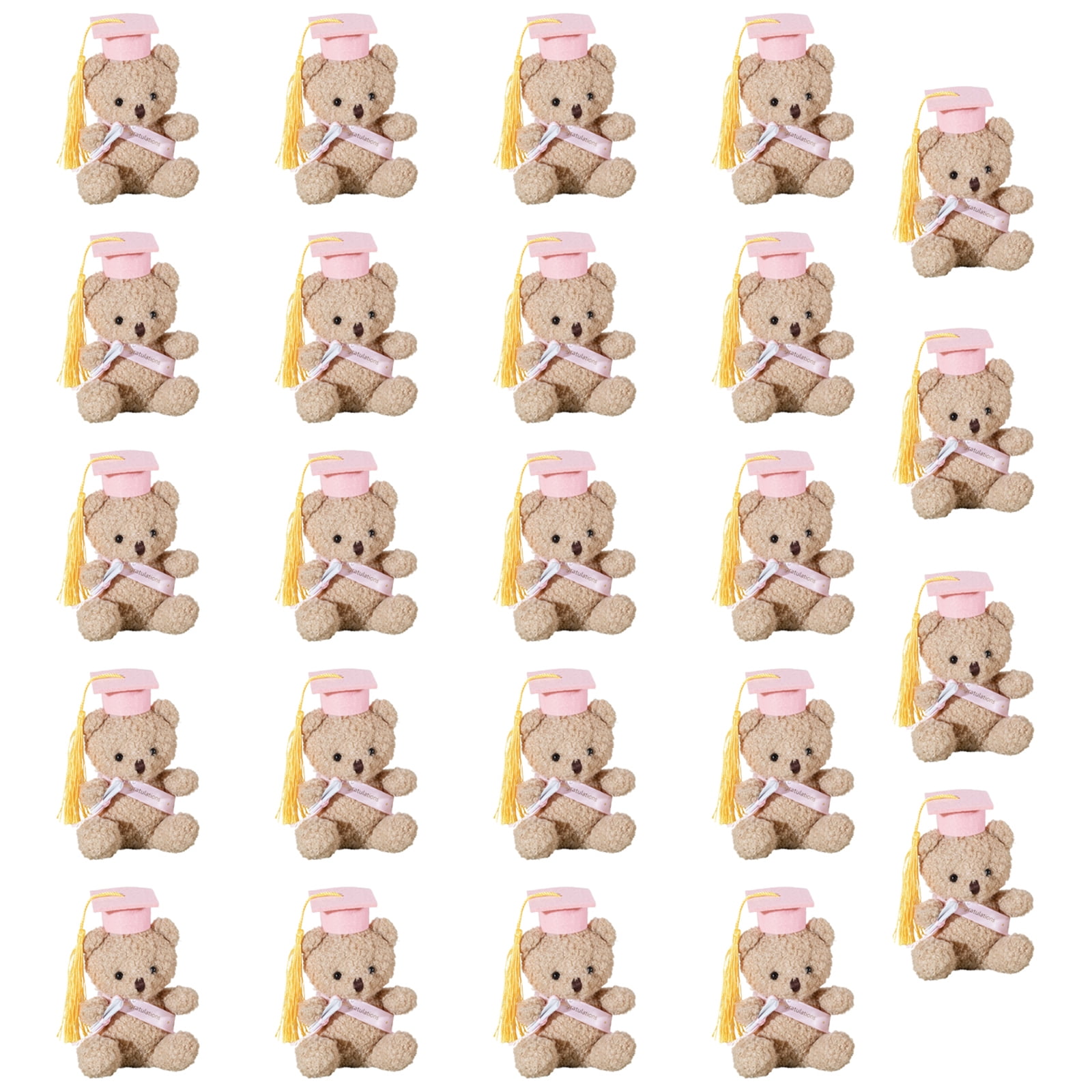 24 Pack 5 Inch Graduation Teddy Bear Graduation Congratulation Bear Stuffed Animal Toy with Grad Cap Diploma for Graduation Commemorative Gifts Congratulatory Party