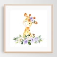 thumbnail image 2 of Giraffe, Safari Animals, Jungle Animals, Purple Flowers, Gender Neutral Nursery - Illustration Watercolor Whimsical Animal Floral Botanical Unframed Wall Art Print 36 x 36 inches, 2 of 9