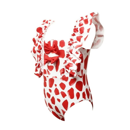 

Cathalem Girls One-piece Swimsuits Kid Swimsuit Kids Bow Ruffles Swimsuit Beach Toddler Bathing Swimwear Baby One-Piece Girls Toddler Bathing Suit Girl Red 6-8 Years