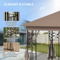 thumbnail image 4 of Outsunny 10' x 11.5' Metal Patio Gazebo, Double Canopy, Tree Motifs, Brown, 4 of 9