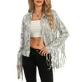 thumbnail image 2 of Suagox Women's Sequin Party Jackets Sparkly Long Sleeve Open Front Tassel Jackets Blazers Clubwear, 2 of 9