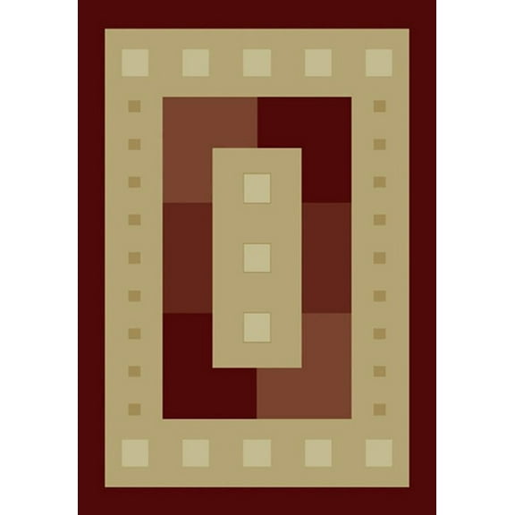 United Weavers Brunswick Ellis Contemporary Border Area Rug, Burgundy, 3'11" x 5'3"