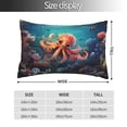 thumbnail image 2 of Goofa Underwater Plant Octopus Print Plush Throw Pillow Case, Soft Velvet with Hidden Zipper, Decorative Cushion Cover for Sofa, Bed, Car, and Home Décor-14"x20", 2 of 6