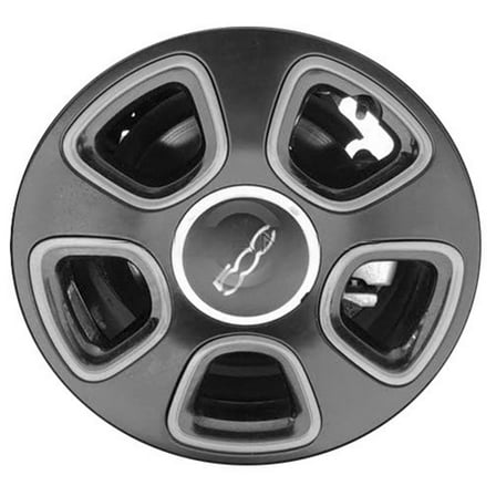 For 2013-2019 Fiat 500 15 Inch Painted Black with Red Inserts Alloy - Genuine OEM Rim - Road Ready Car Wheel