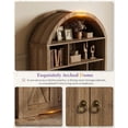 thumbnail image 6 of LAZZO 75” Arched Pantry Cabinet, Farmhouse Storage Cabinet with Built-In Power Strip, Anti-Tip Device and Open Shelves, Natural Wood, 6 of 8