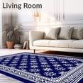 thumbnail image 2 of ODIKA 2'x3' Machine Washable Non-Slip Area Rug, Tile Hexagon Animal Refuge Shelter with Slip Resistant Underpad High Traffic Rug, Blue, 679396, 2 of 5