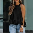 thumbnail image 2 of Cathalem Tank Tops for Women Built In Bra Basic Ribbed Knit Fitted Tunic Tops,Black M, 2 of 4