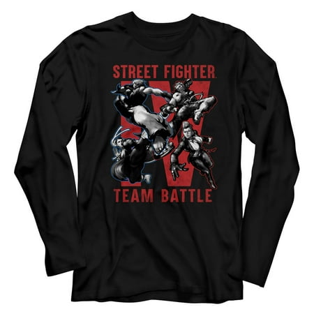 Street Fighter Video Martial Arts Arcade Game Team Battle Adult L/S TShirt